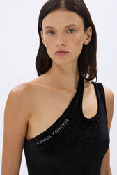 Velvet cut-out mini dress Black details view 2