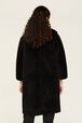 Manteau long velours femme Noir vue portée de dos
