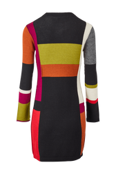 Women Multicolor Alpaca Short Dress Multico crea back view