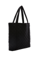 Quilted velvet tote bag Black back view