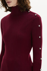 Long-Sleeved Turtleneck Jumper Claret details view 2