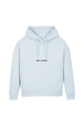 Sweat à capuche oversize multicolore signature femme Baby blue vue de face
