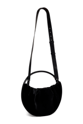 Sac Domino médium en velours Noir vue de dos