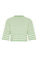 Short-sleeved striped sweater Striped anise/white back view