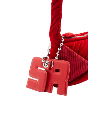 Camera Demi-Pull  mini velvet bag Red details view 1