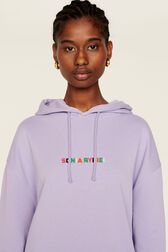 Sweat à capuche multicolore signature femme Lilas vue de détail 2
