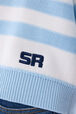 Striped cotton sweater White/skyblue stripe details view 2