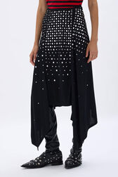 Studded skirt in asymmetrical jersey Black details view 1