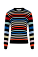 Women Multicolor Striped Sweater Multico striped front view