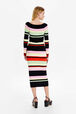 Robe longue rayée multicolore femme Noir vue portée de dos