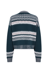 Fair Isle sweater in wool and lurex Pink back view