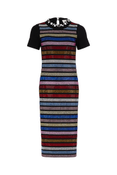 Jersey maxi dress Multico crea striped front view