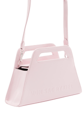 Trapeze vinyl bag Baby pink details view 2