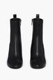 Black Leather Ankle Boots With Rhinestone Heels Black details view 3