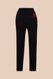 Women Mouth Print Jogging Pants Black front view