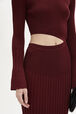 Bell Sleeve Crew-Neck Dress Claret details view 2