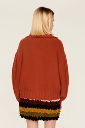 Blouson laine bouclette femme Roux vue portée de dos