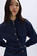 Cotton flannel shirt dress Blue details view 2