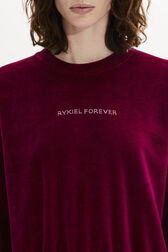 Long-Sleeved Velvet Sweater Rasberry details view 2