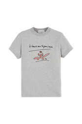 Women "La Beauté" Print T-Shirt Grey front view