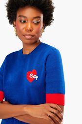 Heart Short Sleeve Sweater Baby blue details view 2