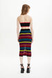 Women Poor Boy Striped Wool Maxi Skirt Multico striped back worn view