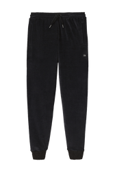 Women Velvet Jogging Pants Black front view