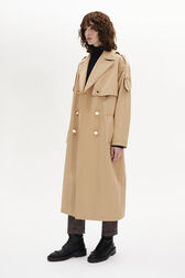 Trench ceinturé en gabardine Beige vue de détail 3