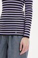 Striped Long-Sleeved Crew Neck Sweater Striped black/lilac details view 2