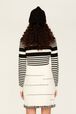 Women Charms Intarsia Wool Mini Skirt Ecru back worn view