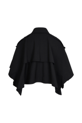 Cape crop gabardine femme Noir vue de dos