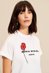 Women Floral Print T-shirt White details view 2