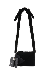Camera Demi-Pull  mini velvet bag Black front view