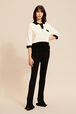 Women Cotton Knit Oversize Polo Shirt Ecru details view 3