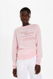 Pull motif strass femme Baby rose vue de détail 1