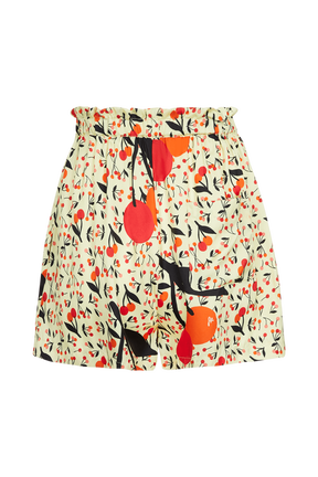 Short twill motif cerise femme Baby yellow vue de face