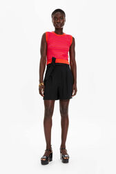 Short tailoring laine femme Noir vue portée de face