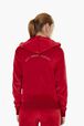 Women Velvet Hoodie Red back worn view