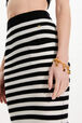 Women Poor Boy Striped Wool Maxi Skirt Black/white details view 2