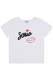 T-shirt fille jersey Blanc vue de face