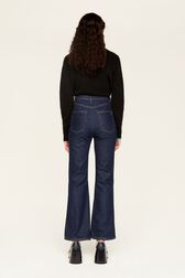 Jean flare taille haute femme Noir vue portée de dos