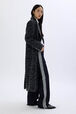 Long coat in wool blend Tiger grey details view 3