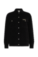 Quilted velvet jacket Black front view