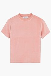 Women Velvet T-shirt Pink front view