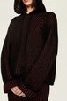 Hoodie lurex femme Raye noir/bronze vue de détail 2