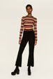 Women Striped Fluffy Bodysuit Multico crea details view 4