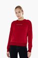 Women Velvet Sweatshirt Red details view 1