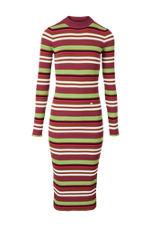 Women Multicolor Striped Maxi Dress Multico emerald striped front view