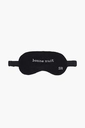 Masque de nuit velours femme Noir vue de face