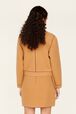 Veste double face laine femme Beige vue portée de dos
